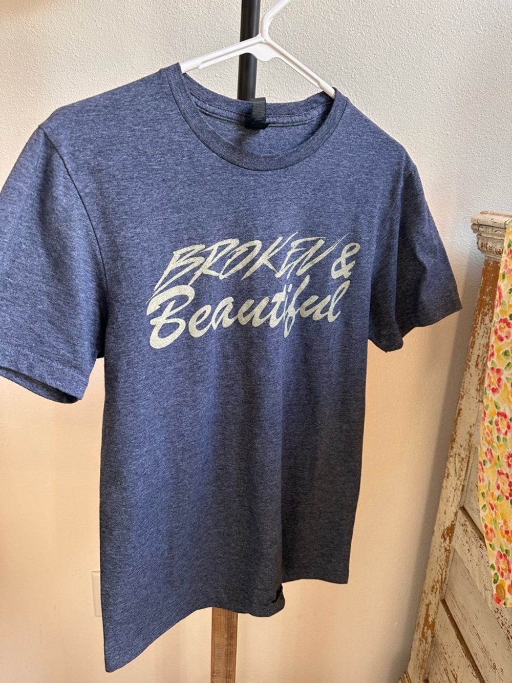 Gildan Heather Navy "Broken & Beautiful" Kids Tee